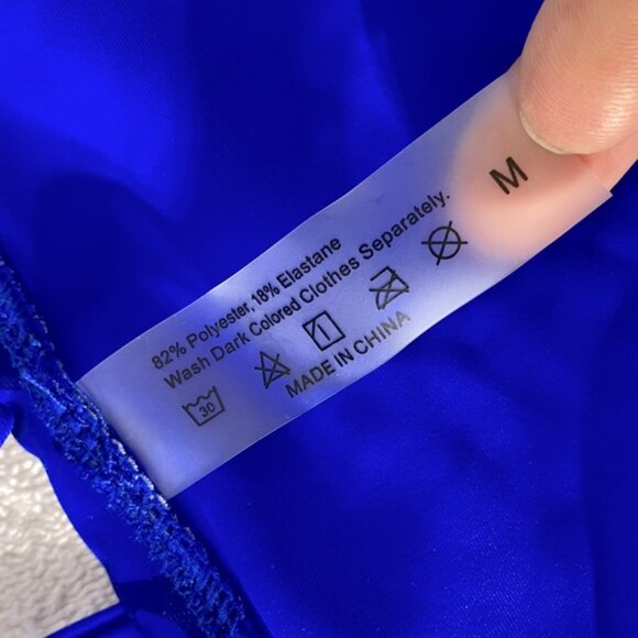 5/$25 Blue Leopard Print String Bikini Set M - Picture 5 of 12